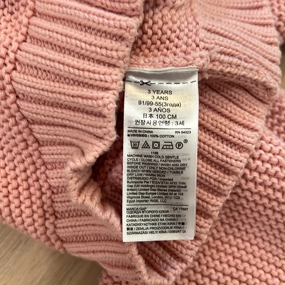 Gap Pink Cotton Knit Hoodie Sweatshirt